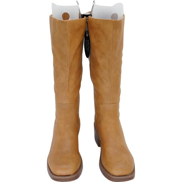 Women's Tan Square Toe Tall Boots US 7 M - Picture 5 of 6
